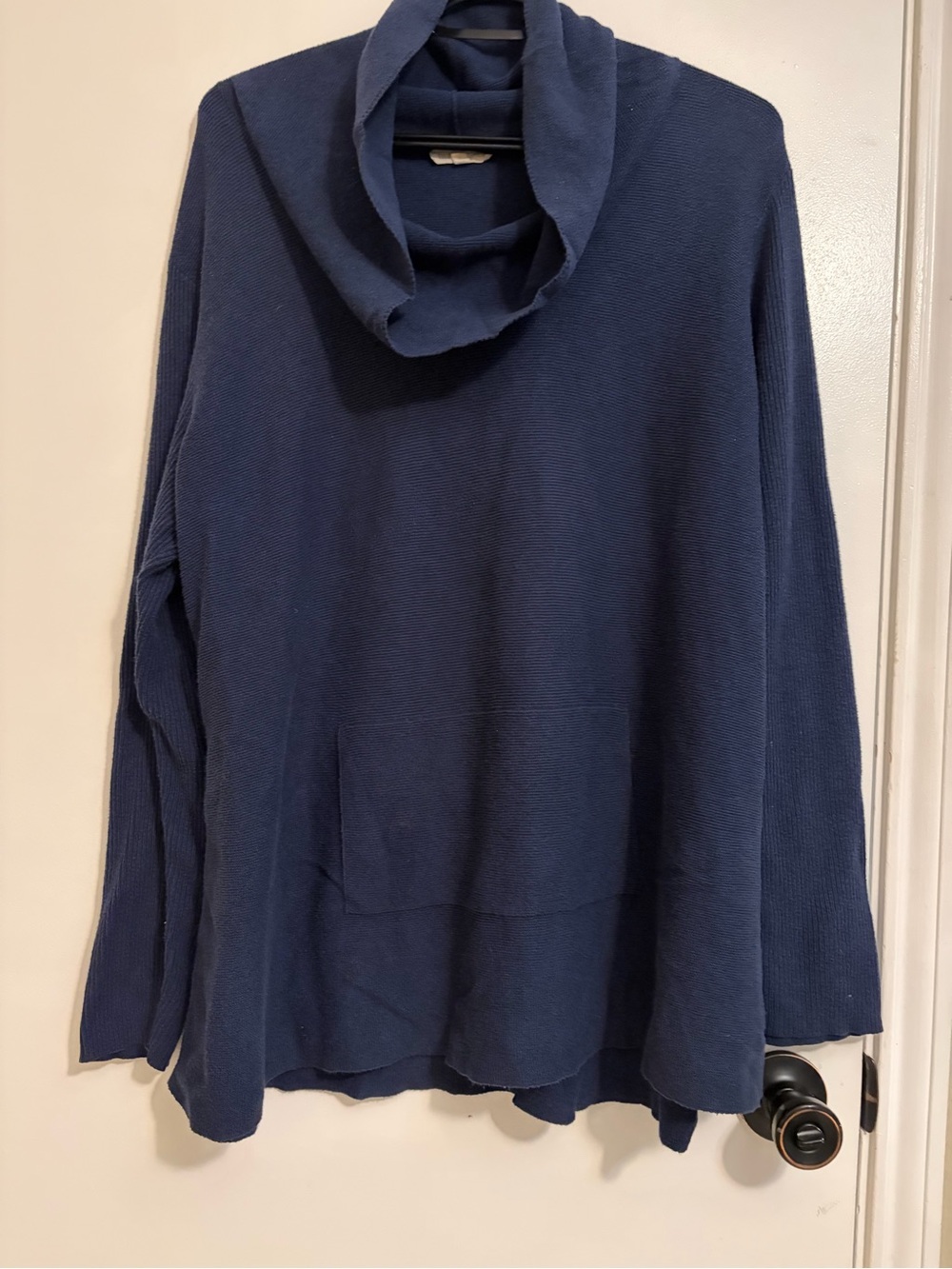Eileen Fisher Deep Navy Cowl Neck Pullover Sweater